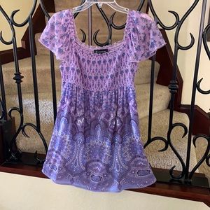 INC shirred yoke peasant top